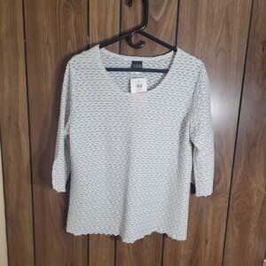 Women VMI International White Patterned Top - Size M/M